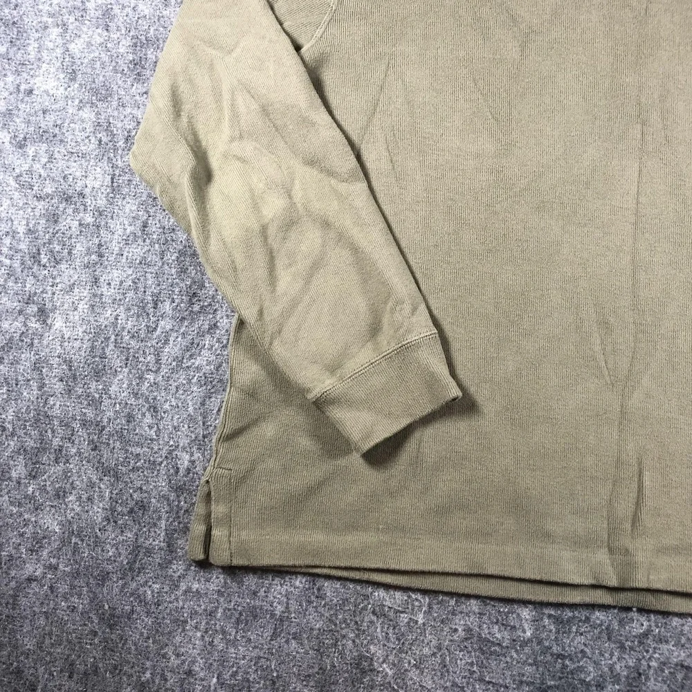 Polo Ralph Lauren Sweater Mens‎ Large Taupe Green 1/4 Zip Mock Neck Cotton